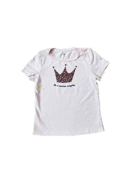 Baby Pink Crown Printed T-shirt for Girls