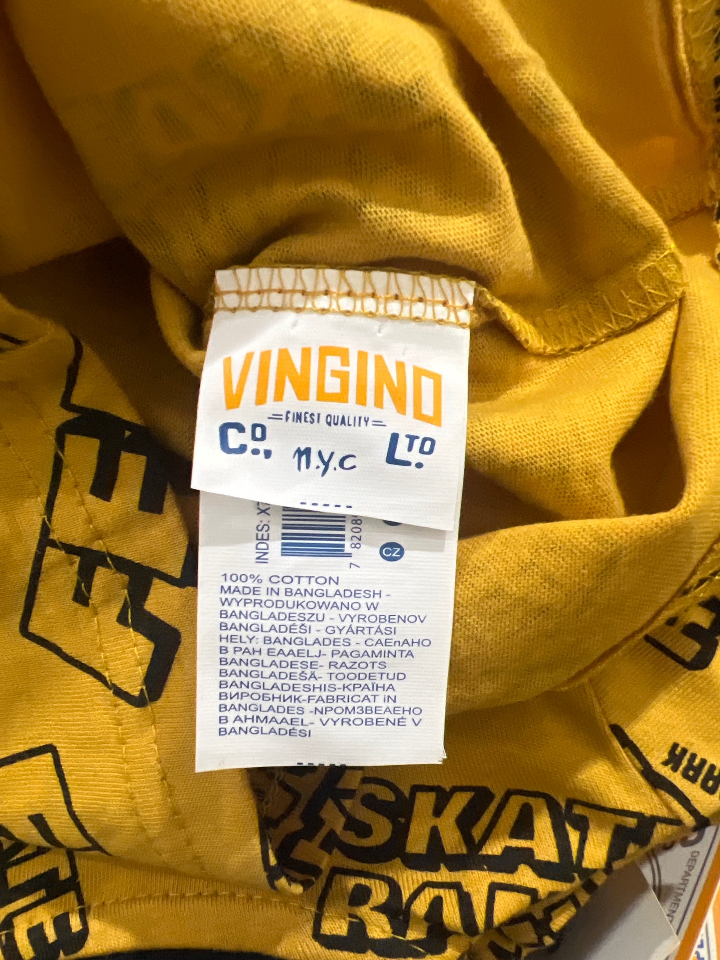 Dark Yellow Printed T-shirt for Boys