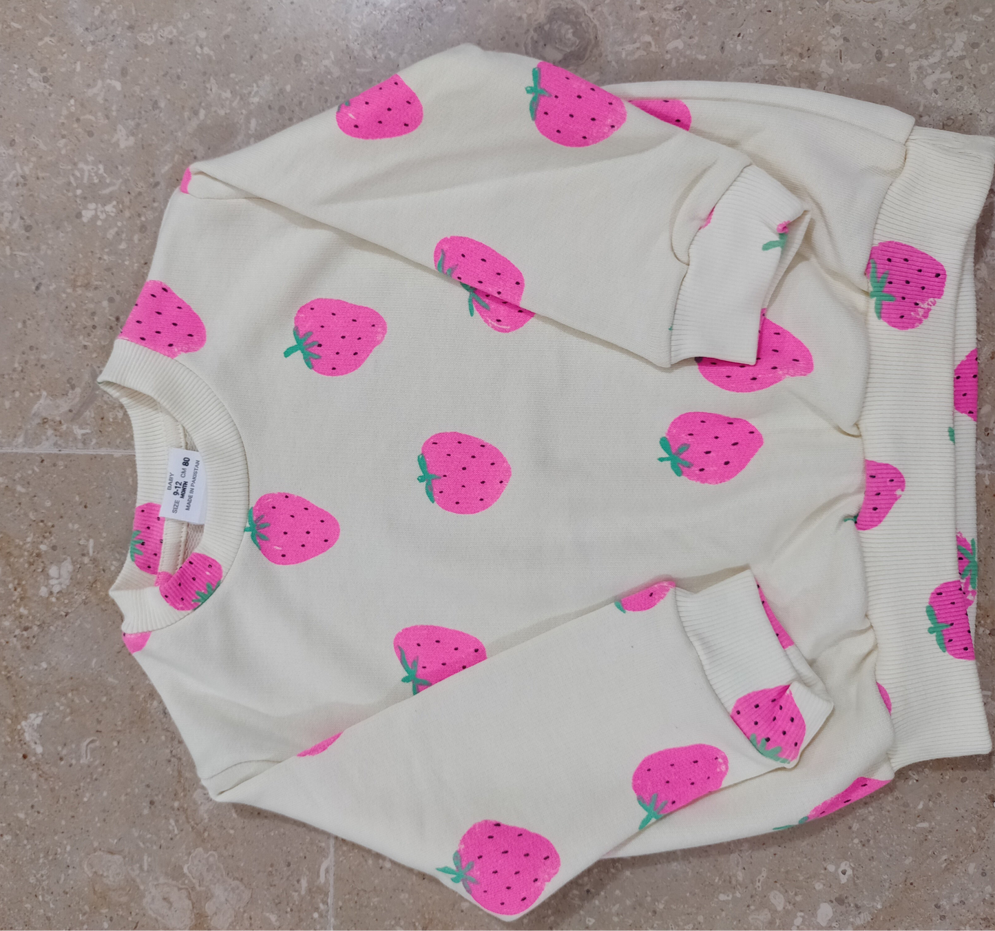 Strawberry Printed Sweatshirt for Girls