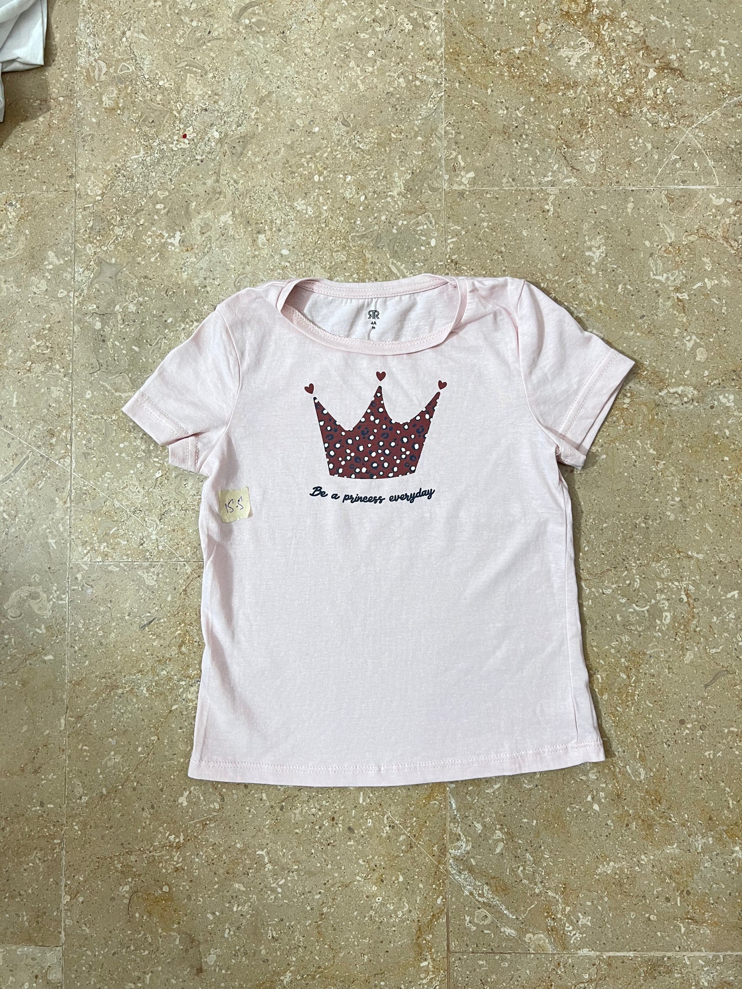 Baby Pink Crown Printed T-shirt for Girls