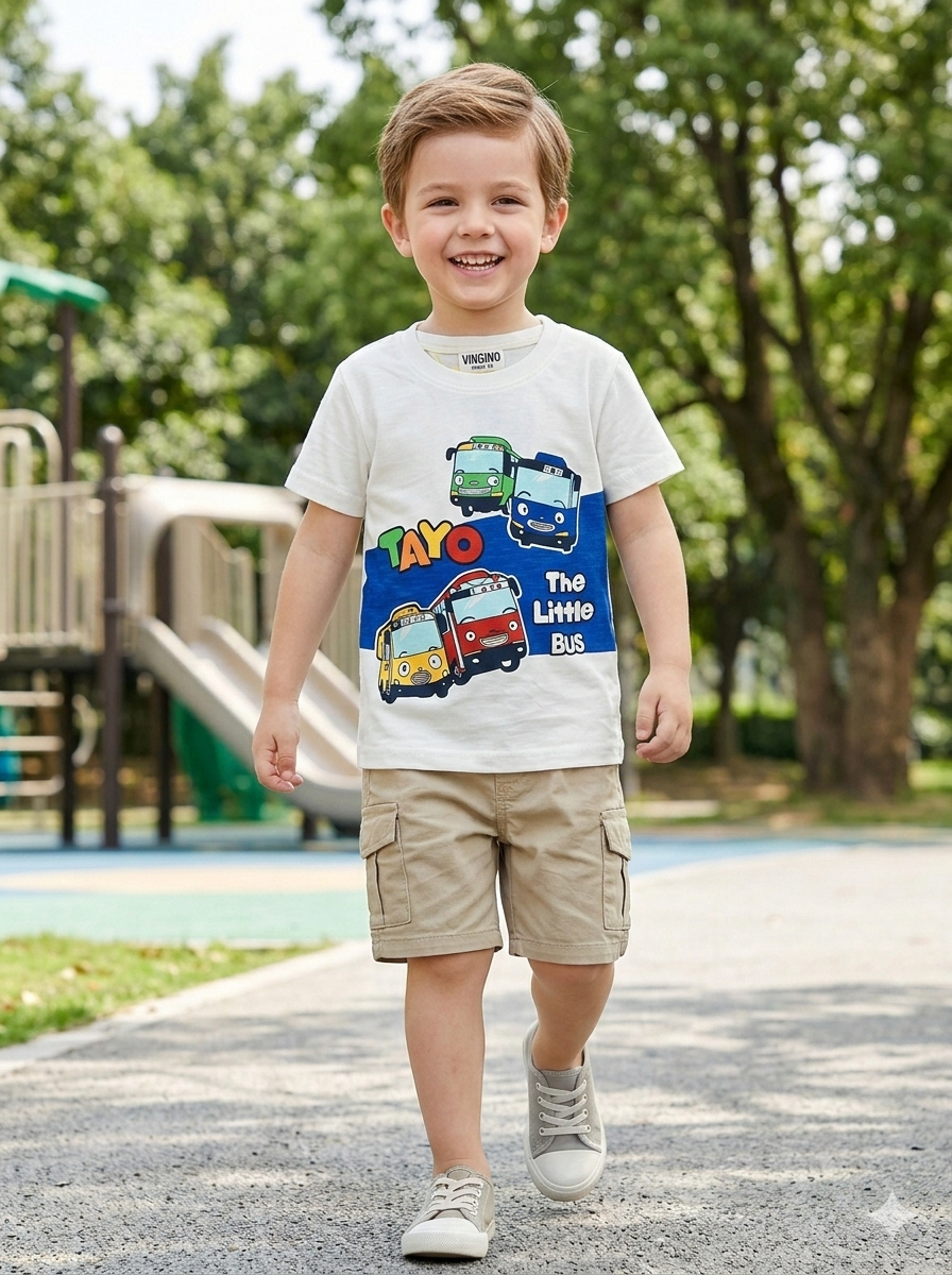 Tayo Bus Printed T-shirt for Boys