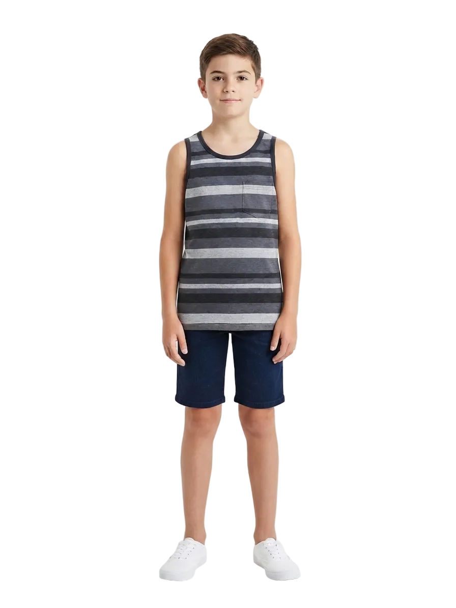 Sando stripes tshirt for boys - 12-13 years (minor defect)