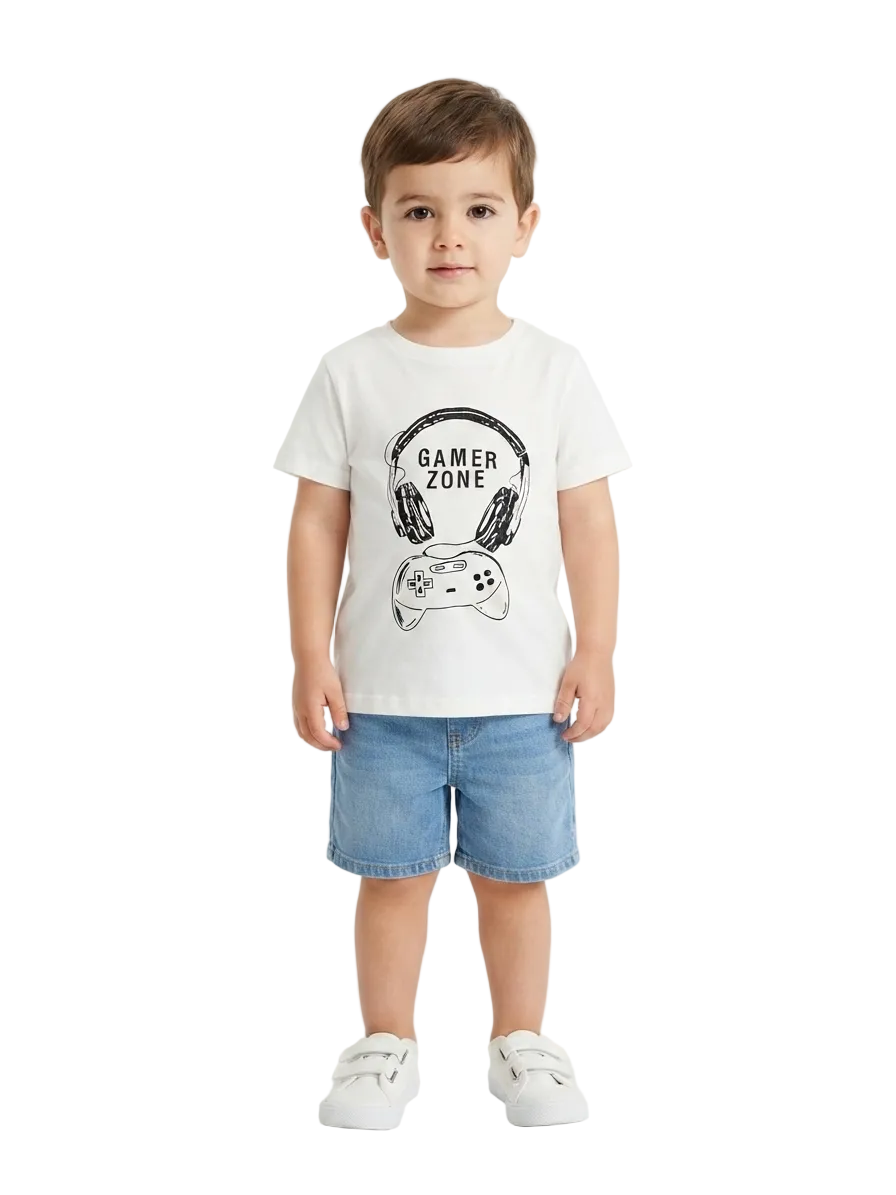 Le Printemps Gamer Zone T-Shirt for baby boy 2-3 year (Minor def)