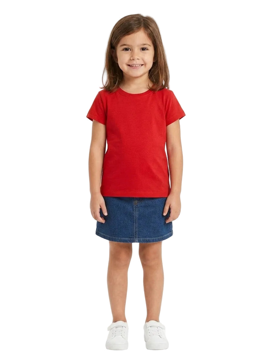 Skinni Minni Branded Solid Red Tshirt for baby girl 4 year (Minor def)