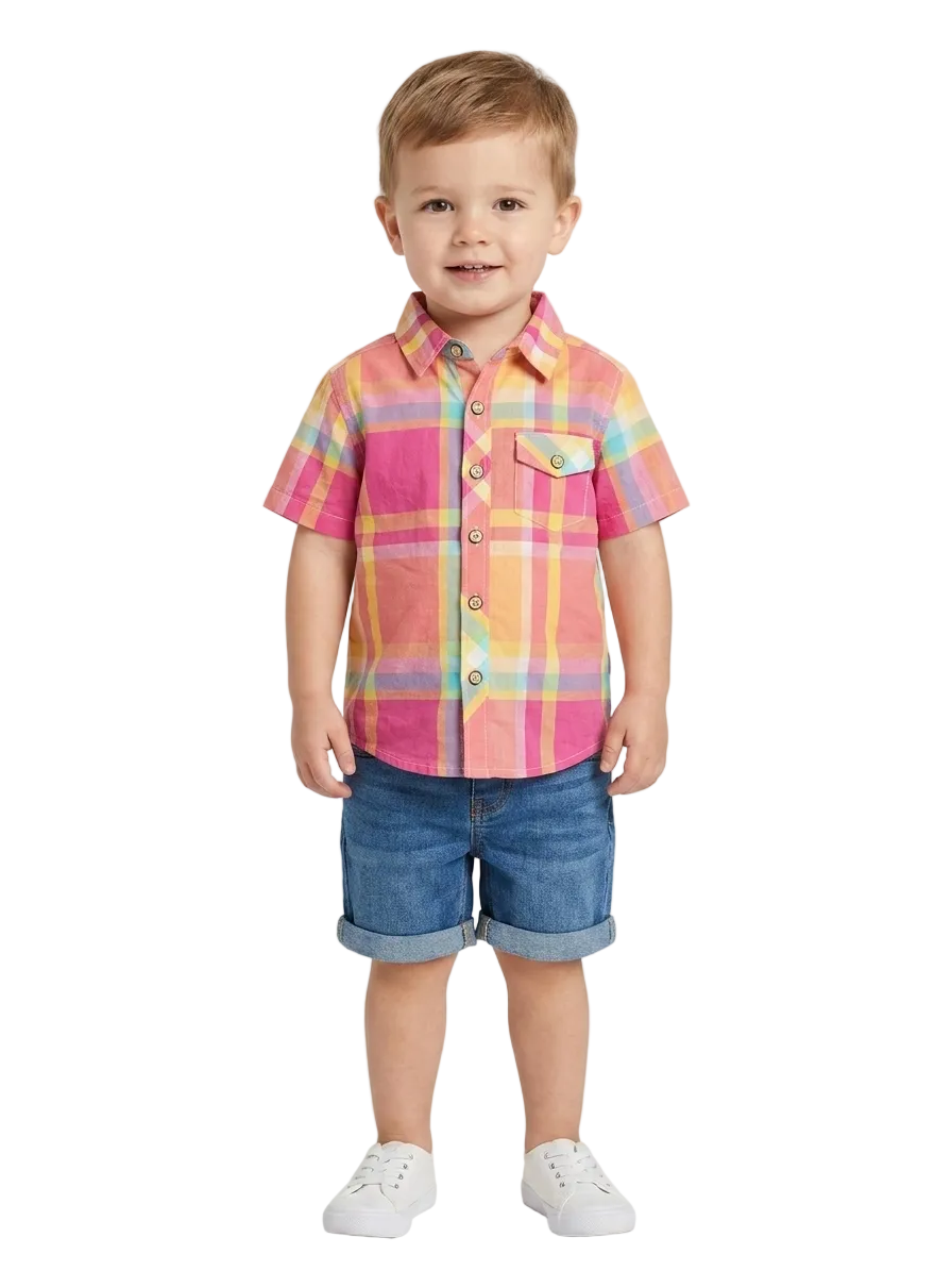 Zara check button shirt for boys 12-18 months (minor defect)
