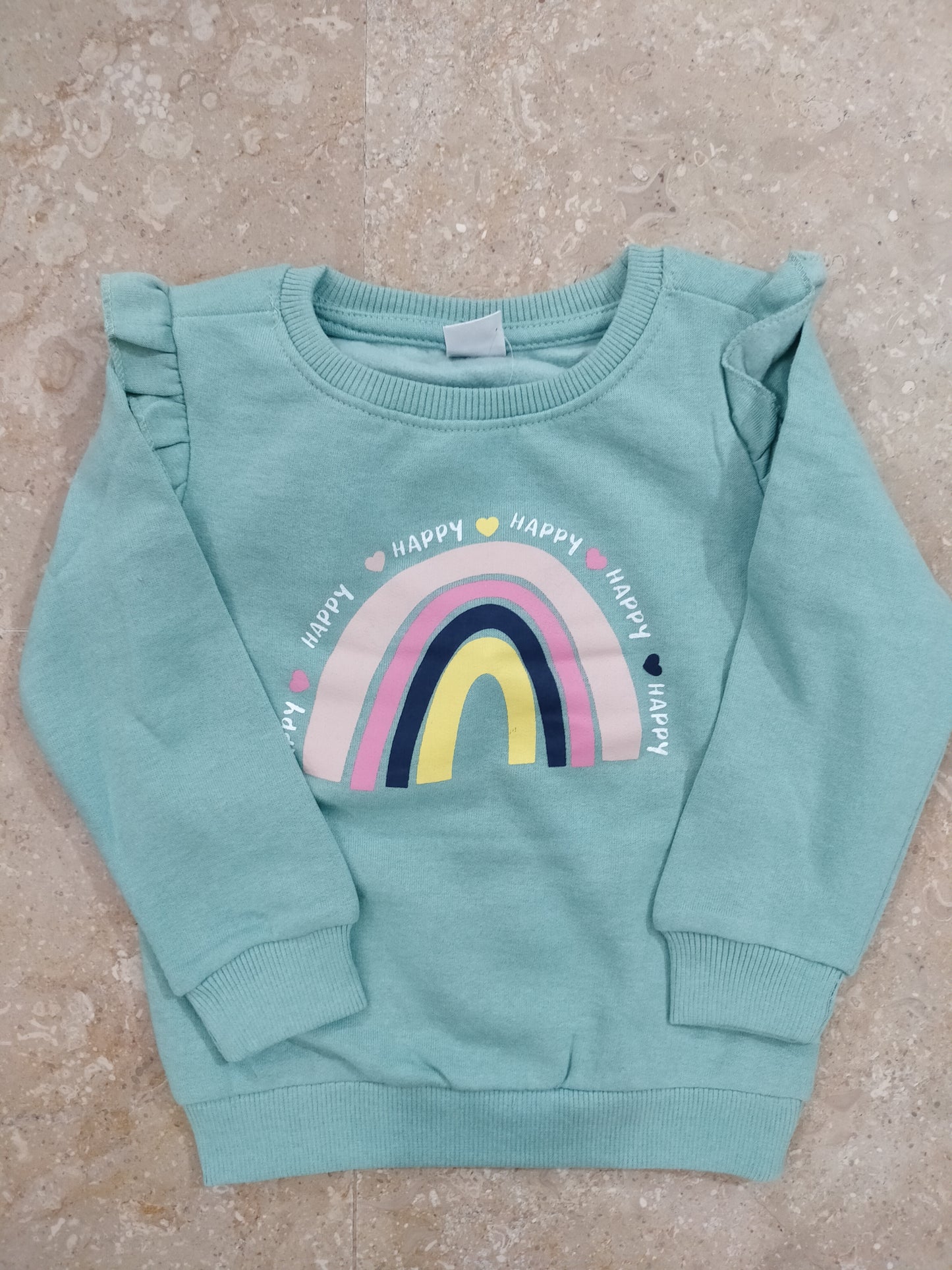 Green Rainbow printed sweatshirt for girls