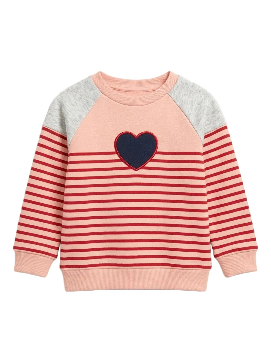 Pink Heart Winter Girls Sweatshirt for Infants