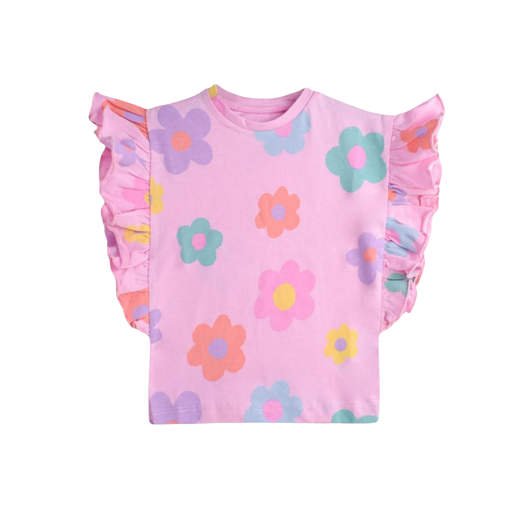 Pink Floral Short Body Top
