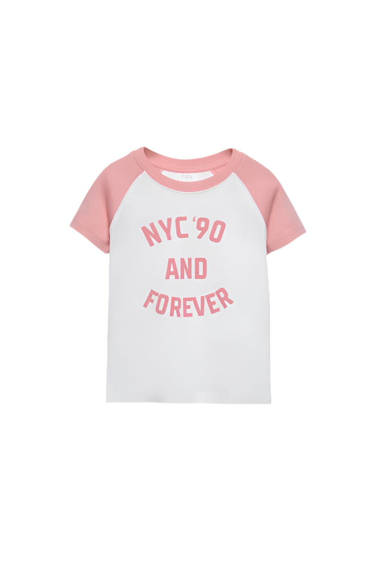 Pink white T-shirt