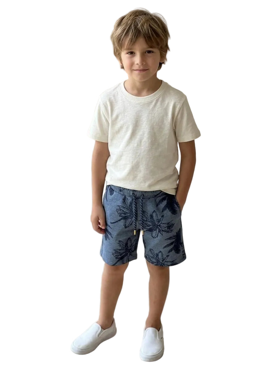 Blue Printed Short for Boys (5 yr to 12 yr)