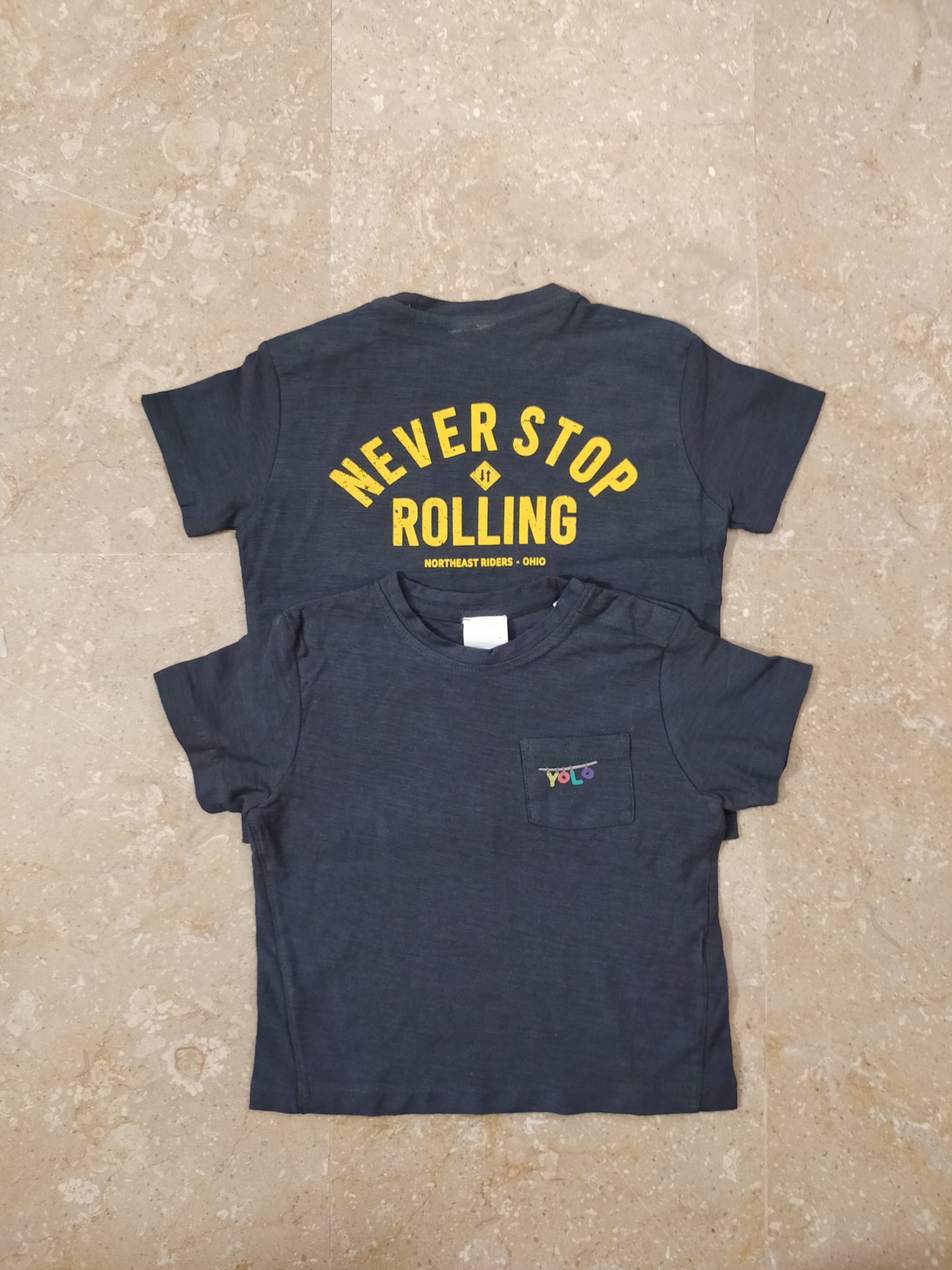 Charcoal back printed Tshirt for kids