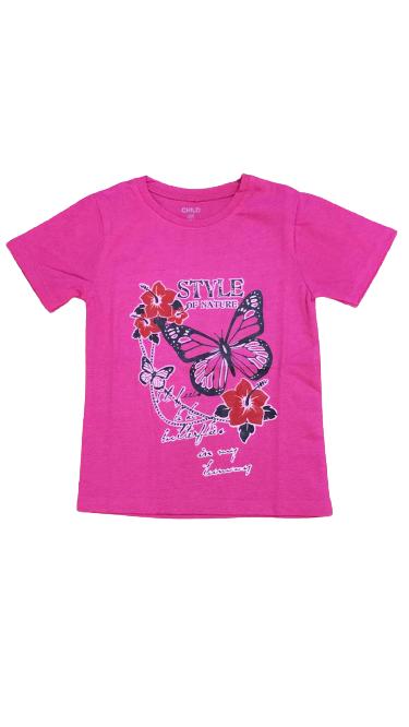 Pink Butterfly T-Shirt for Girls