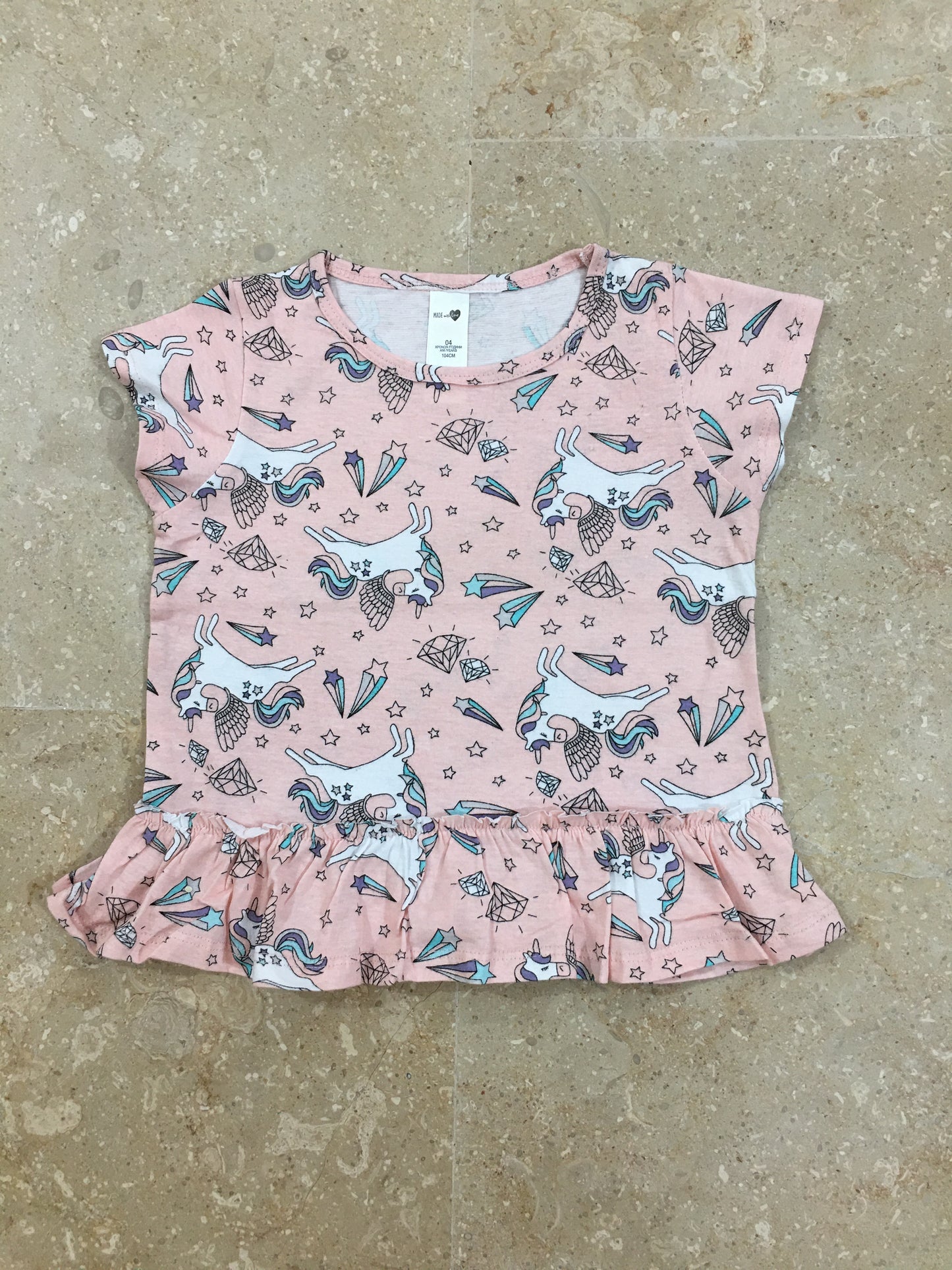 H&M baby pink Unicorn Top