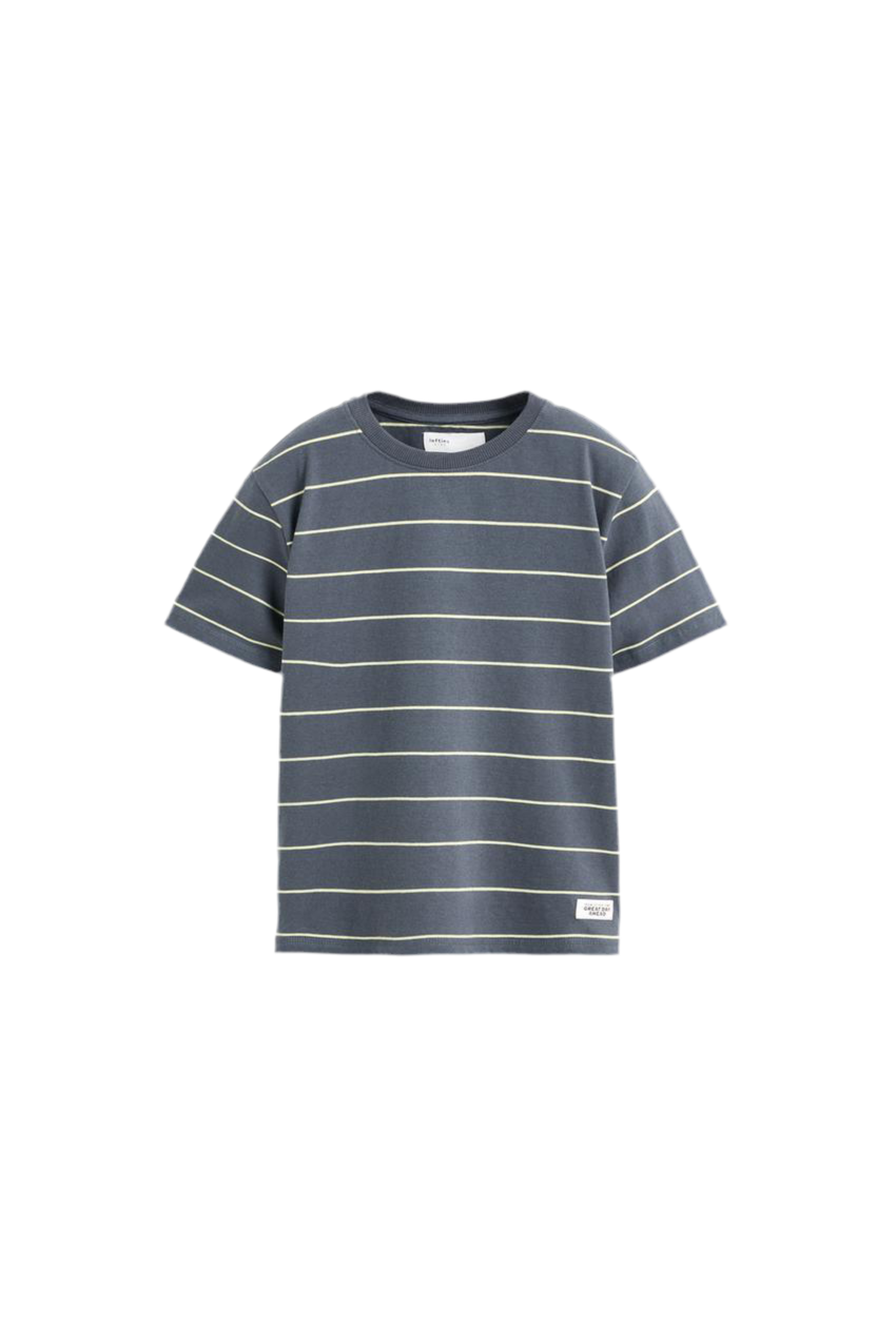 Grey and White striped T-shirt