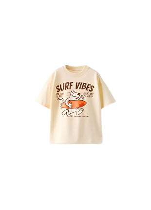 Beige Surf Printed T-shirt