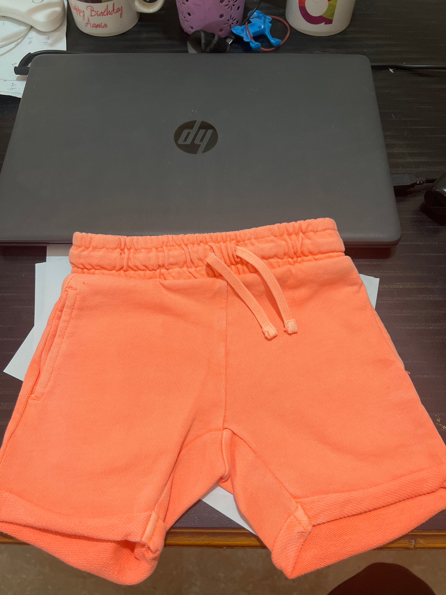 Light Neon Orange short for Kids