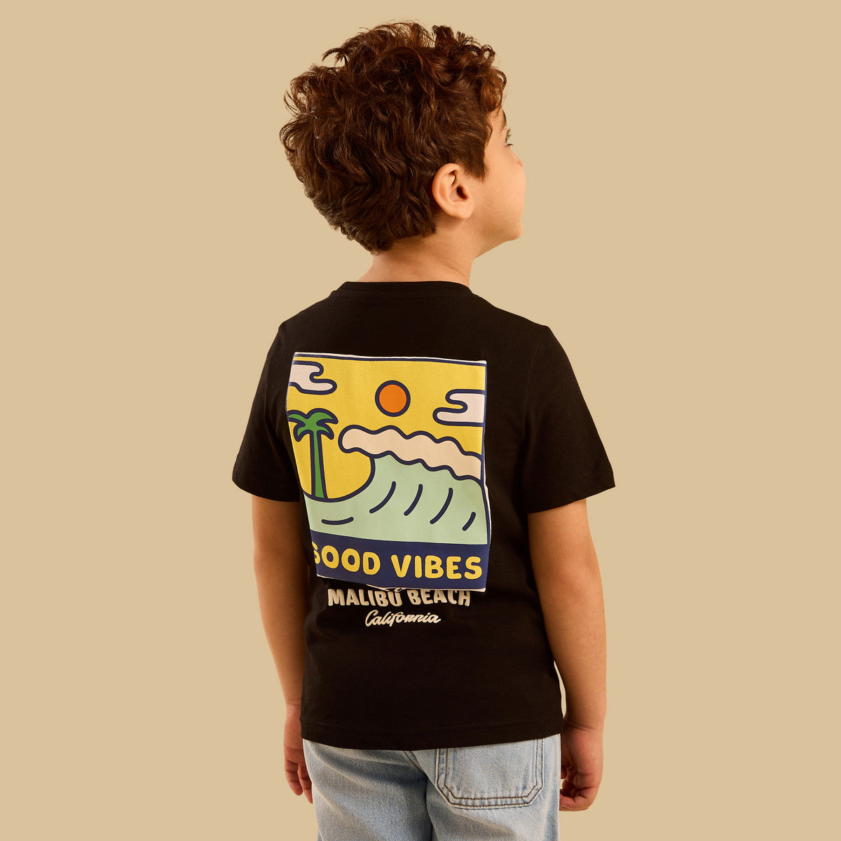 Max Branded Black Back Printed T-shirt