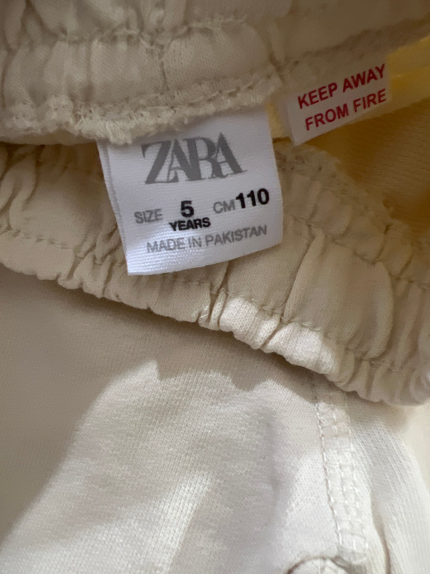 Zara Branded Cream Short