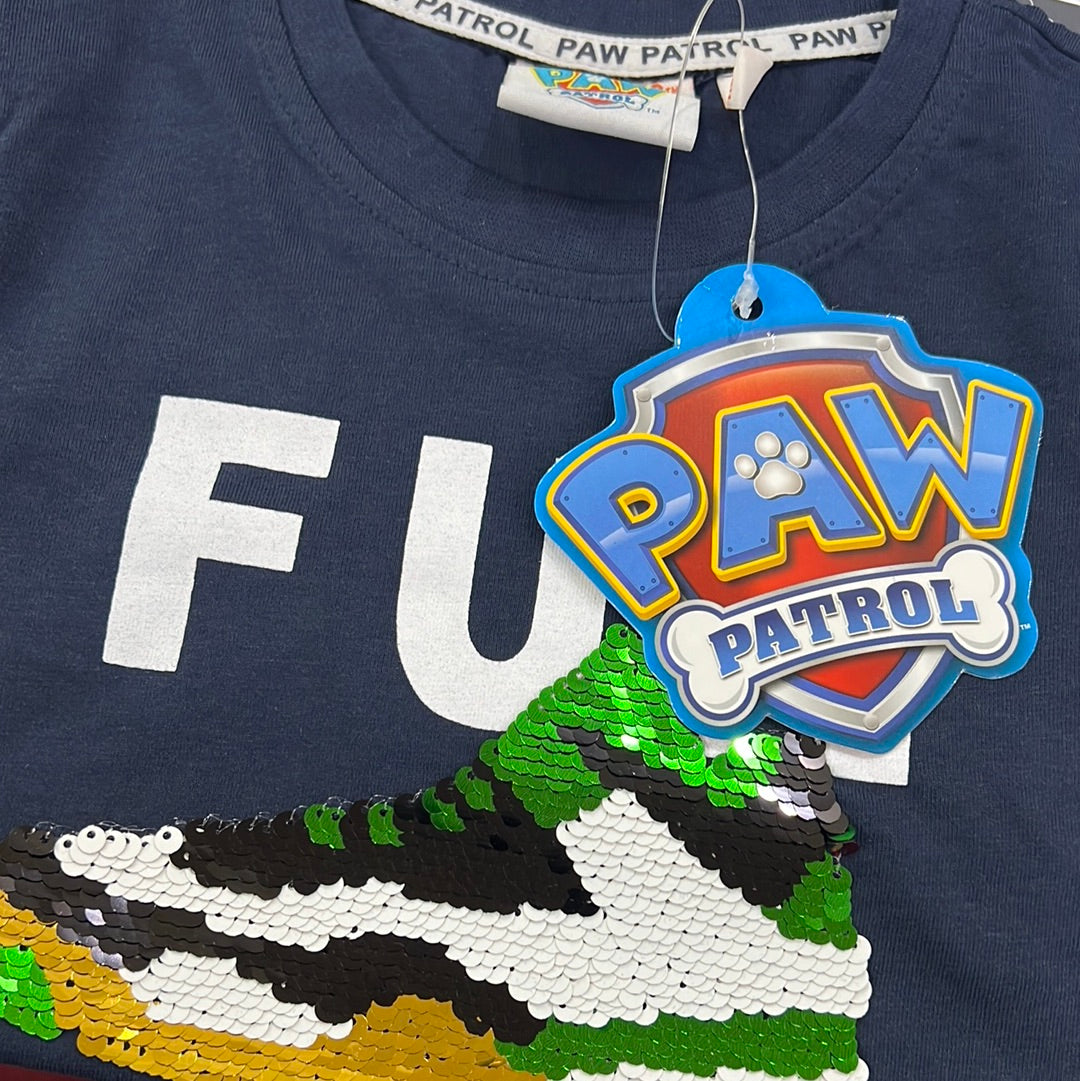 Paw Patrol Sequins Navy Blue Tshirt