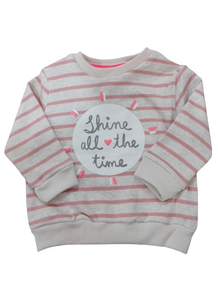 Pink Striped Sweatshirt for Girls