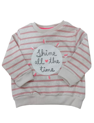 Pink Striped Sweatshirt for Girls