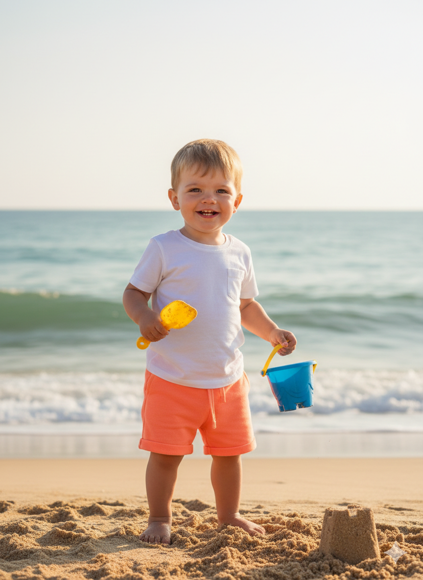 Light Neon Orange short for Kids