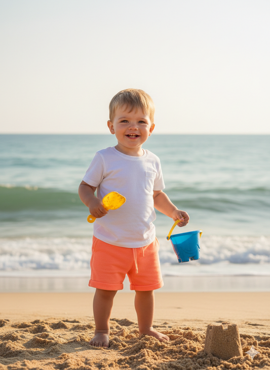 Light Neon Orange short for Kids