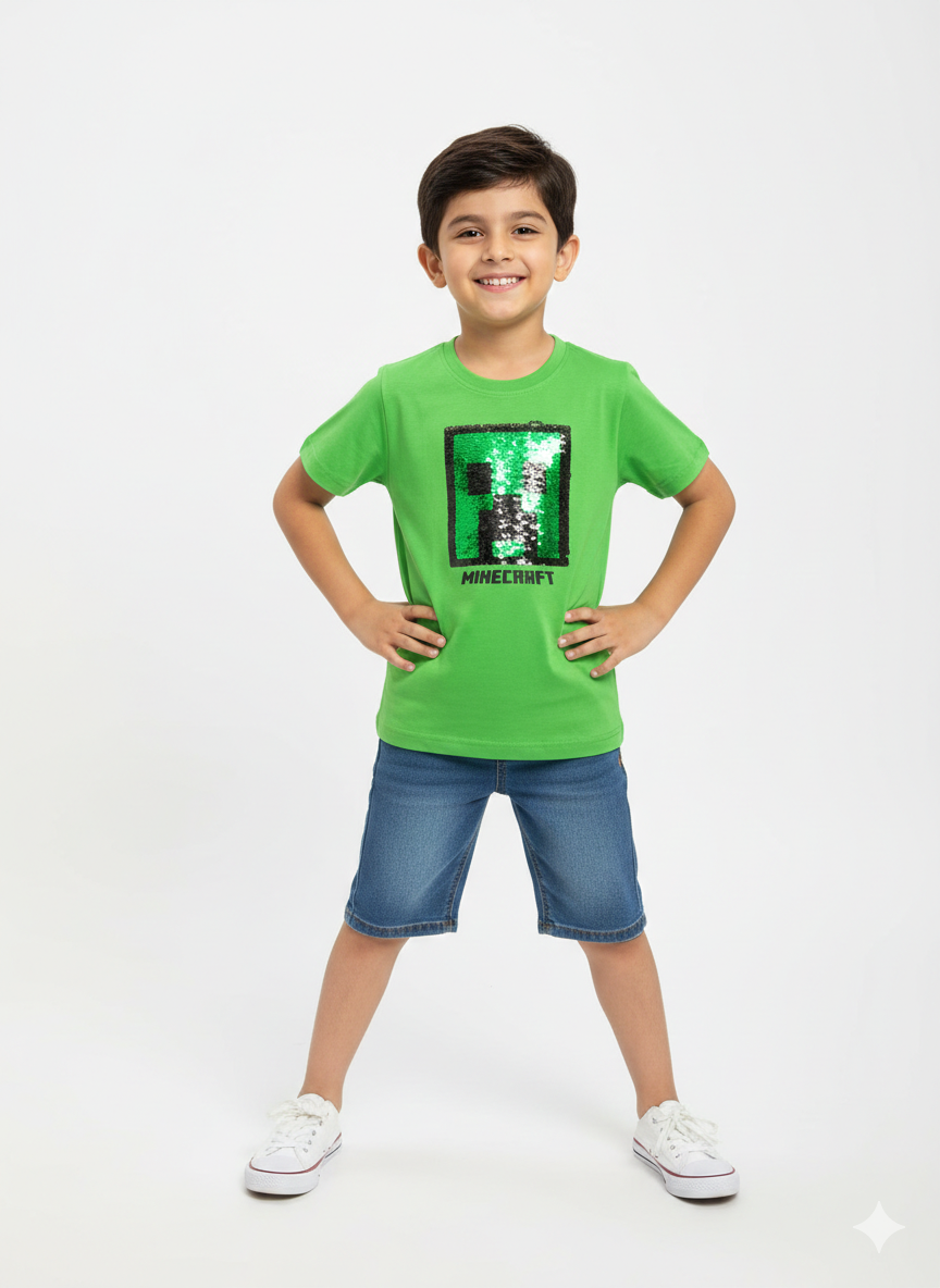 Minecraft Sequins T-shirt for Summers