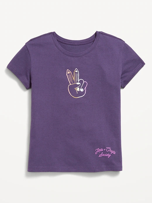 Old Navy Branded Tee for Girls - Purple