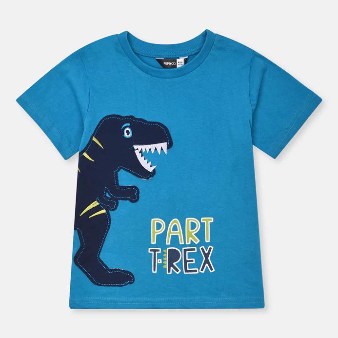 Pepco branded Blue Dino Embroidered T-shirt