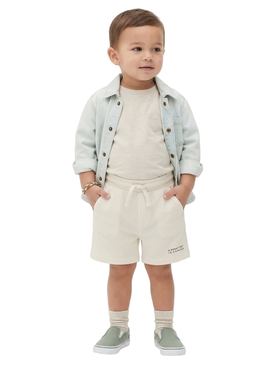 Pure White Zara Branded Short for Kids