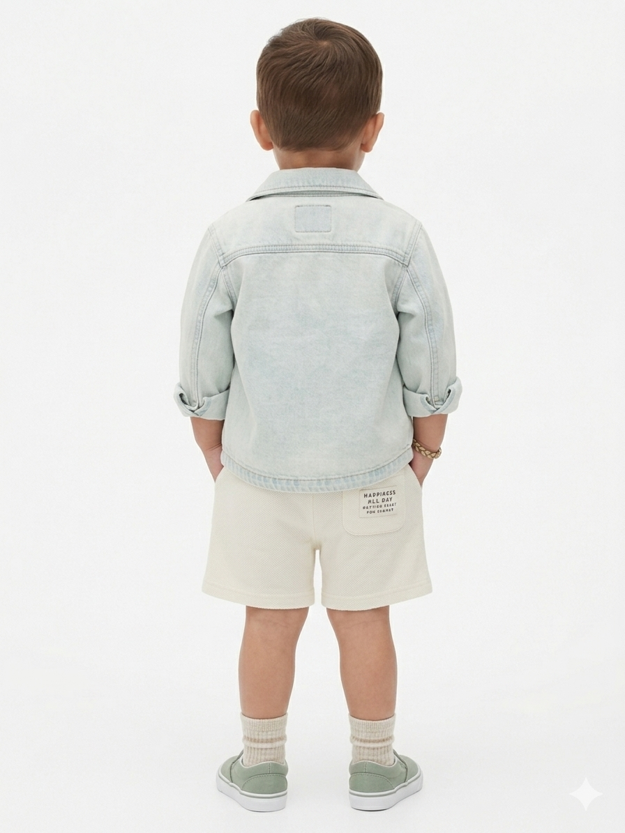 Pure White Zara Branded Short for Kids