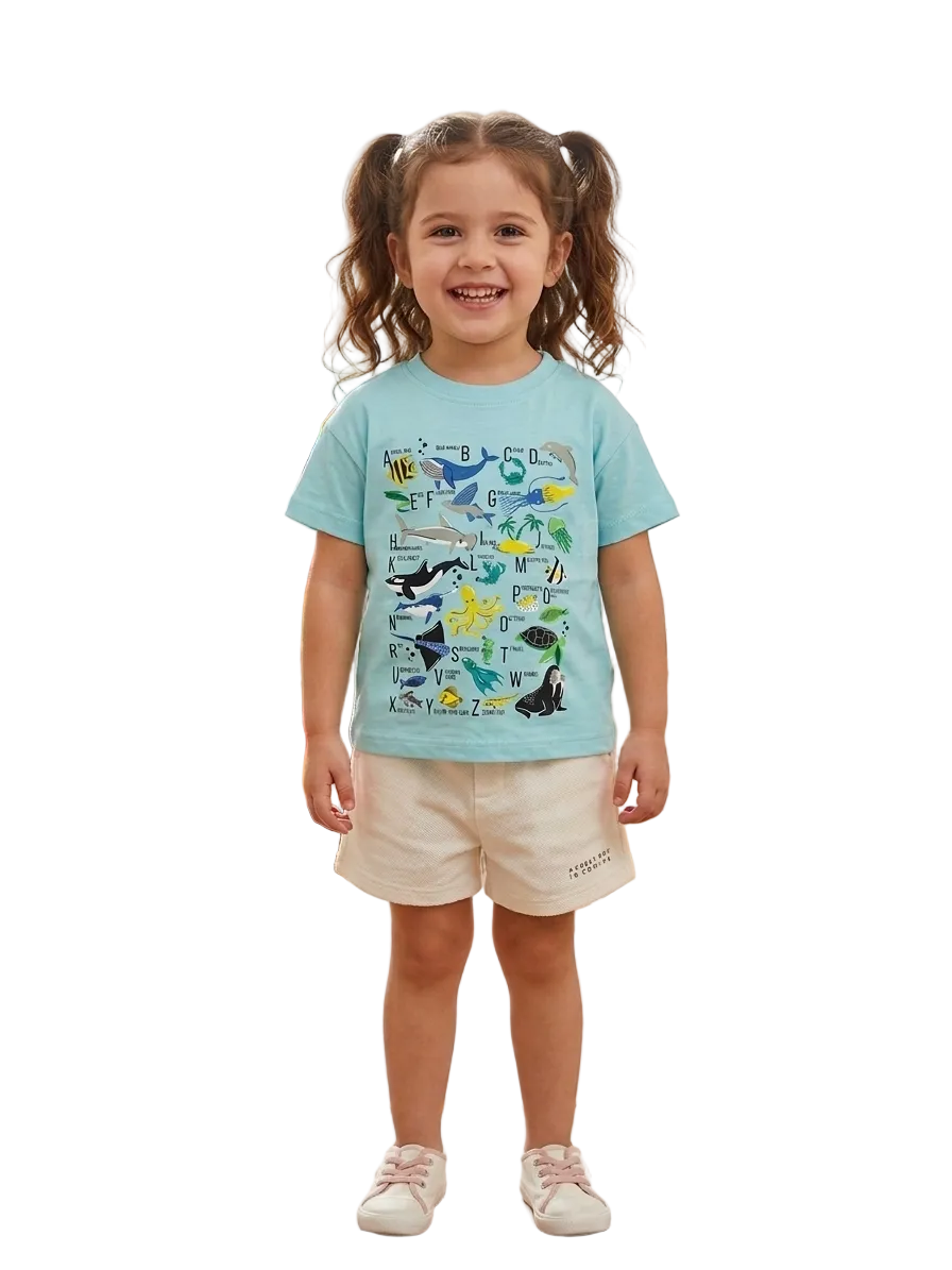 Sea Blue Fish 2 PC Set for Girls