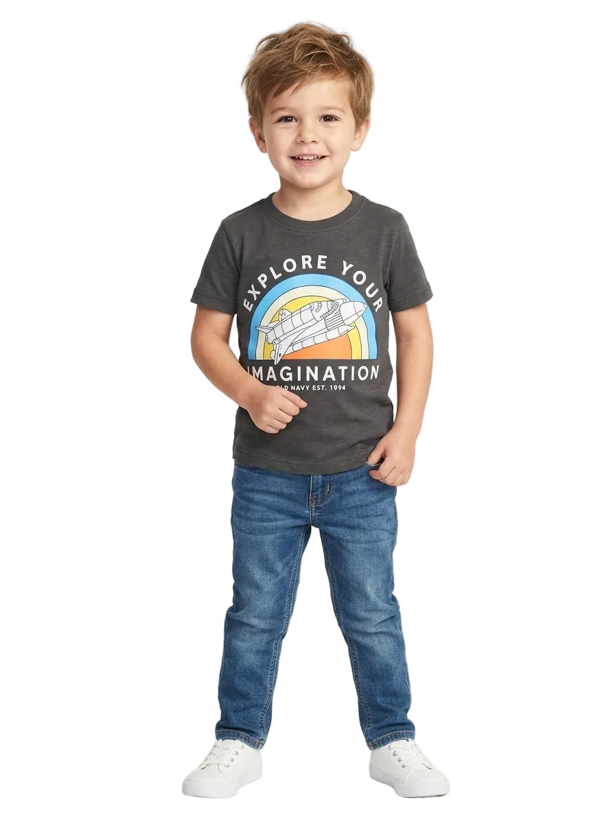 Charcoal Explore Printed 2 PC Set for Boys