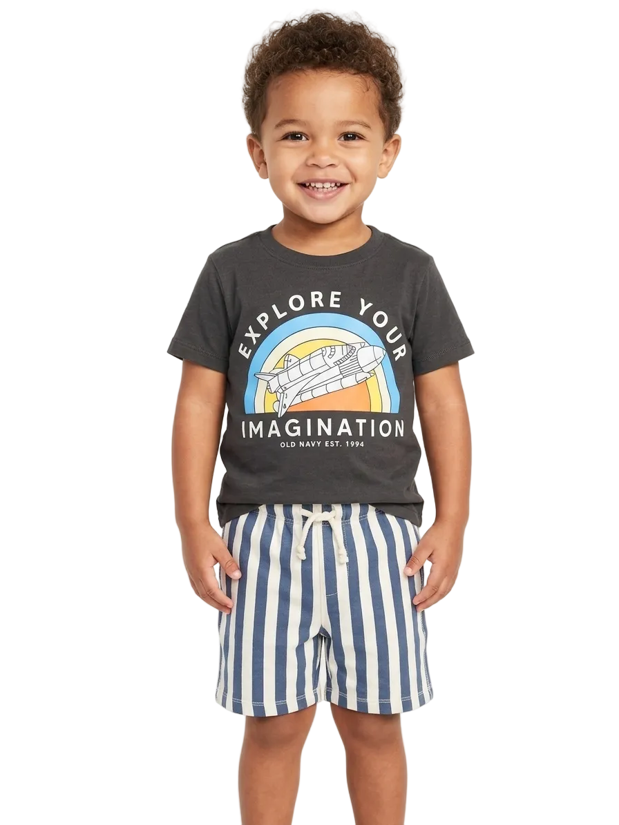 Charcoal Explore Printed 2 PC Set for Boys