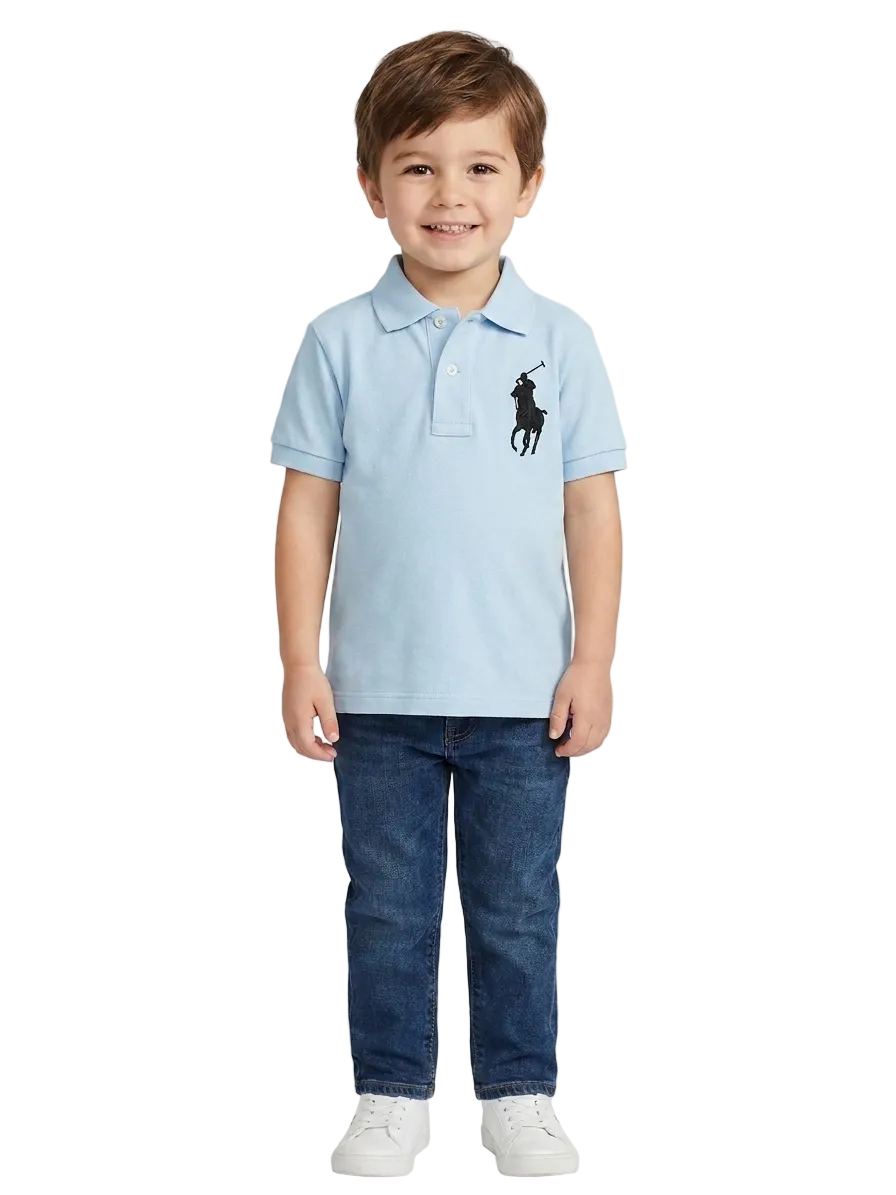 K-12 Gear Branded Light Blue Polo for boys 3-4 year (minor defect)