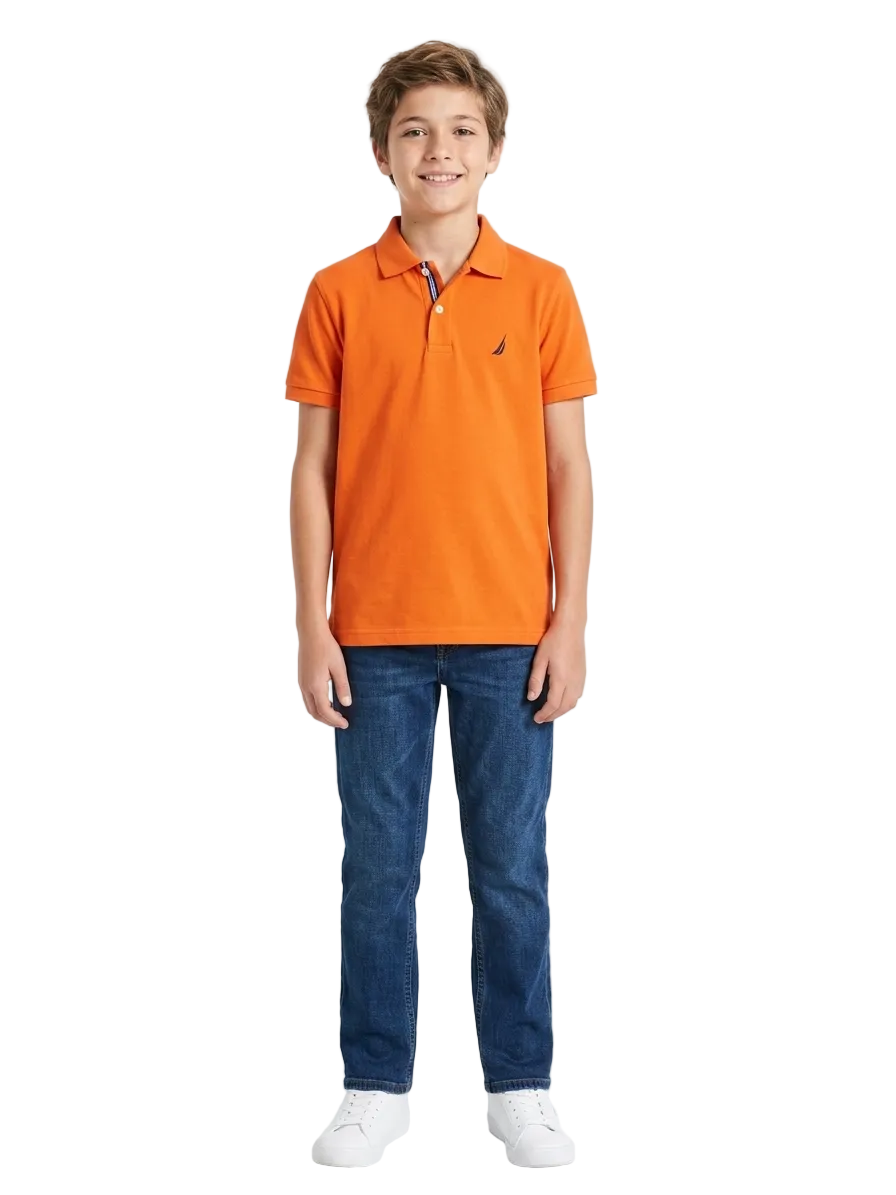 Nautica Branded Orange polo for boys 11-12 year (minor defect)