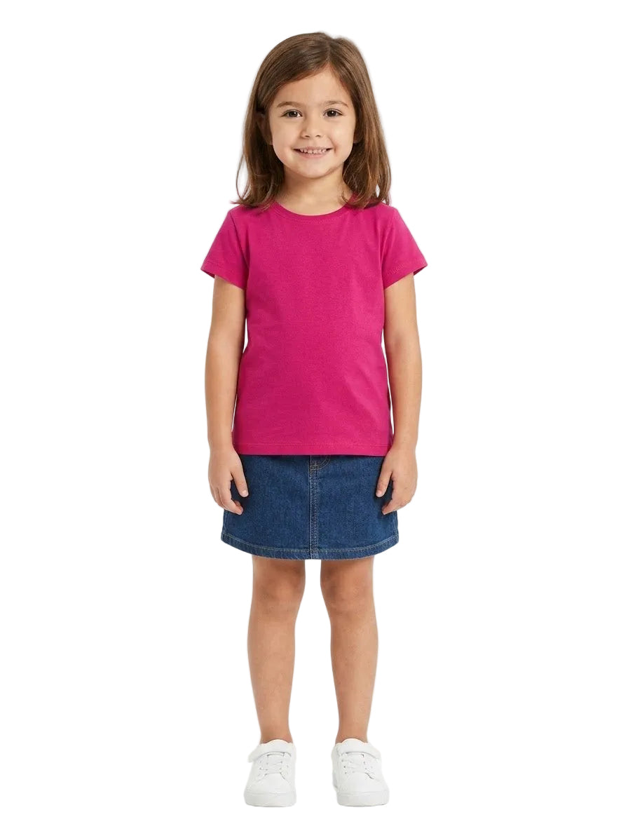 Skinni Minni Branded Solid Hot Pink Tshirt for baby girl 5 year (Minor def)