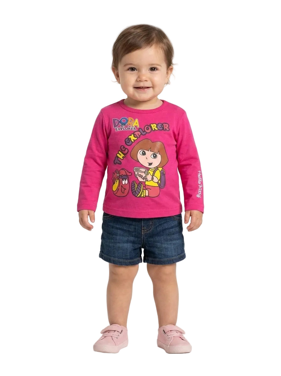 Dora Branded Tshirt for baby girl 9-12 months (Minor def)
