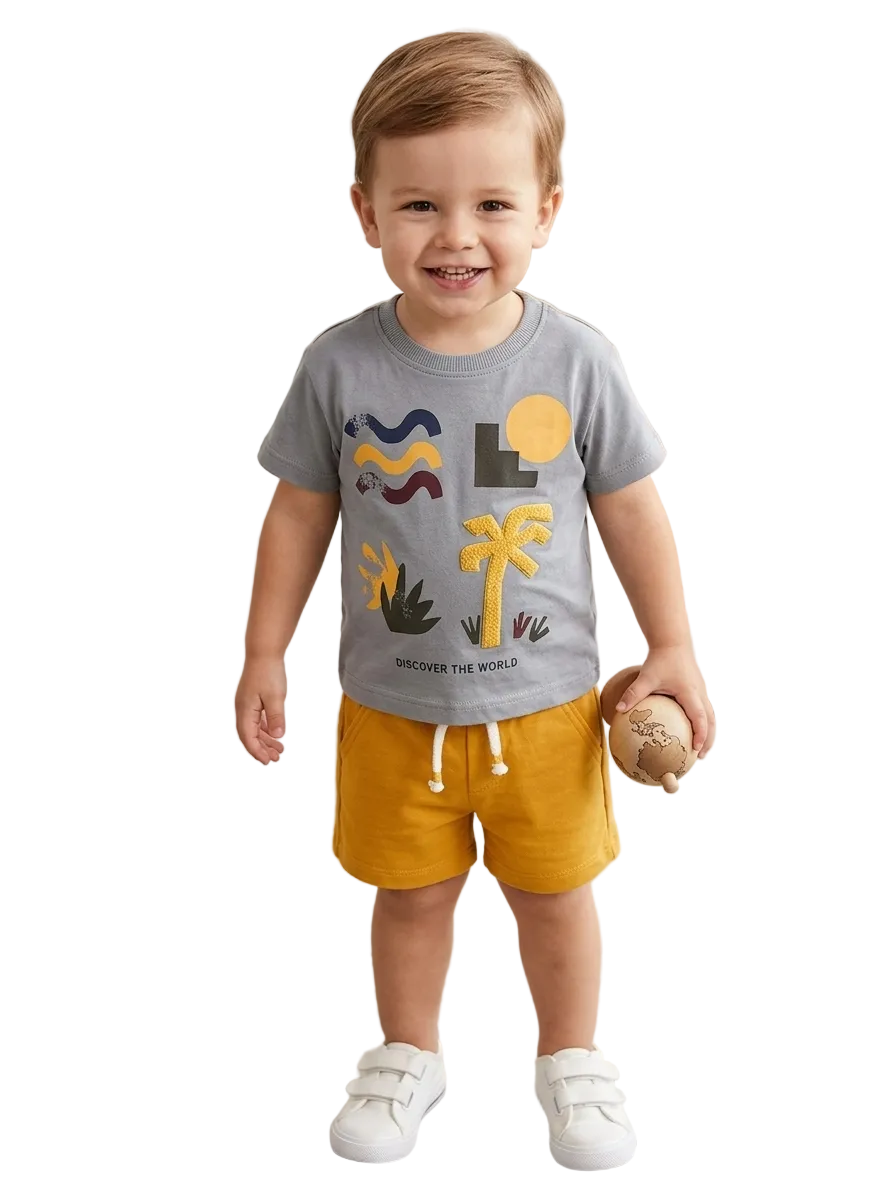 Grey Summer T-shirt for Boys