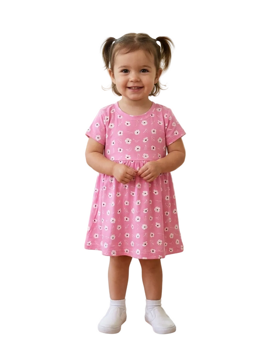 Pink Floral Frock for Baby Girls