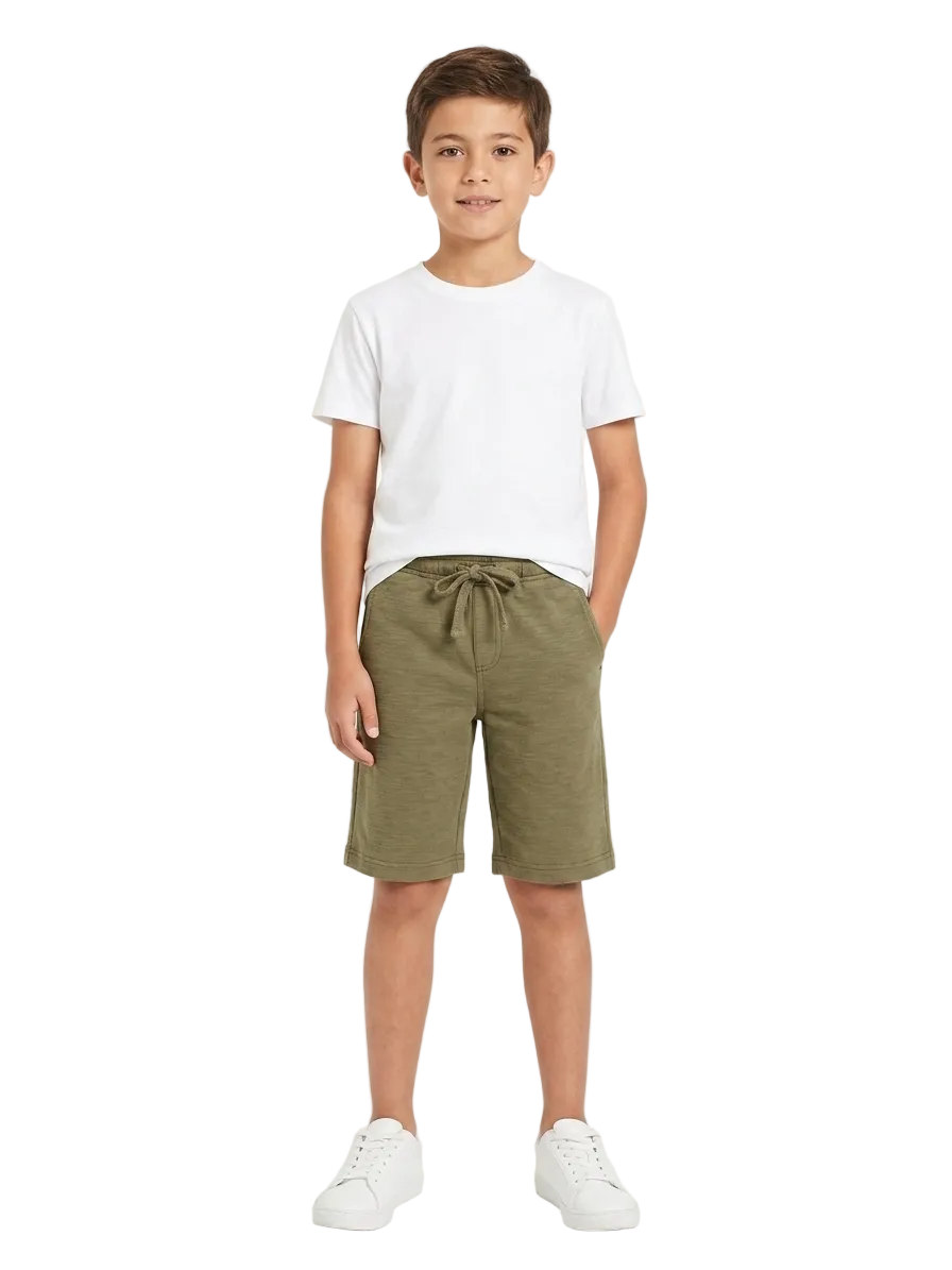 Olive Shade Plain Boys Short