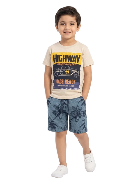 Race Ready Printed 2 PC Set for Boys (5 yr to 8 yr)