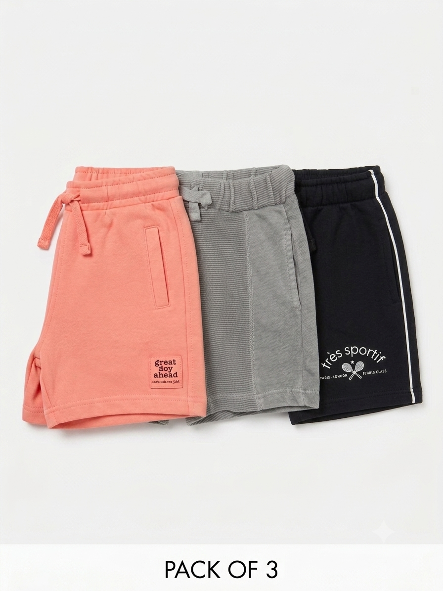 Pack of 3 shorts deal (Random Designs)