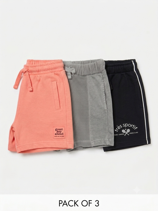 Pack of 3 shorts deal (Random Designs)