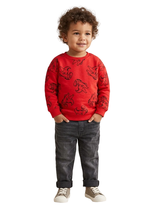 H&M Branded Red Dino Sweatshirt