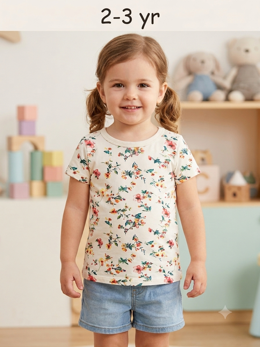 Branded Printed Girls T-shirt (Minor defect)