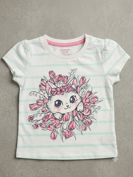 Branded Printed Girls T-shirt (Minor defect) 18 months