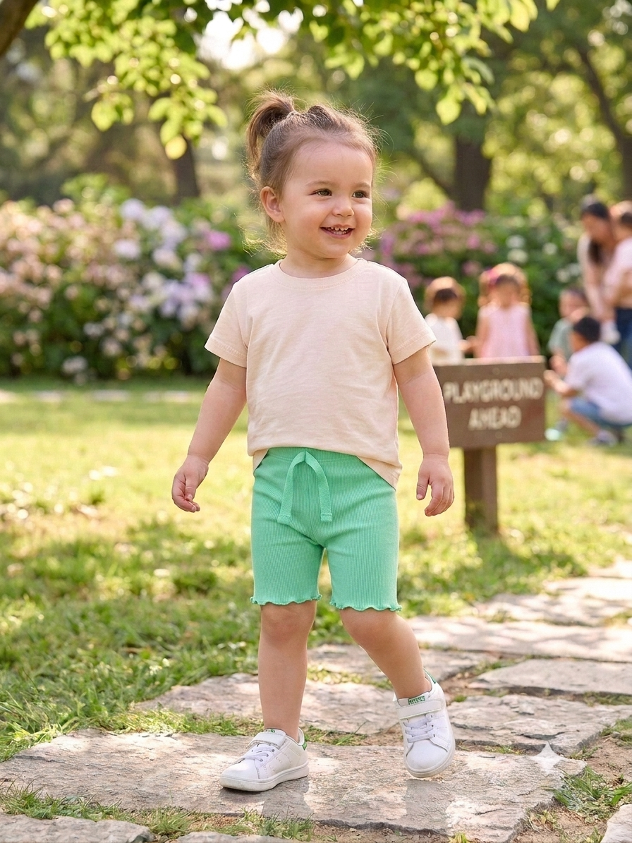 Zara Branded Ribbed Cycling Leggings for Baby Girls
