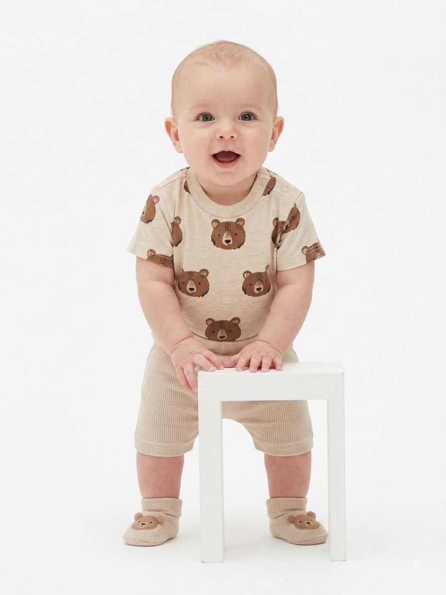 Baby Club Branded Bear T-shirt for boys 3-6 months (minor defect)